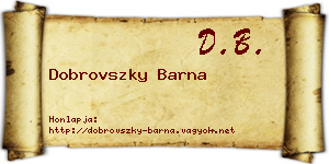 Dobrovszky Barna névjegykártya