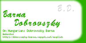 barna dobrovszky business card